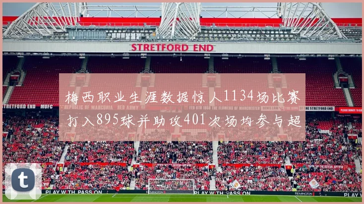 梅西职业生涯数据惊人1134场比赛打入895球并助攻401次场均参与超过一球
