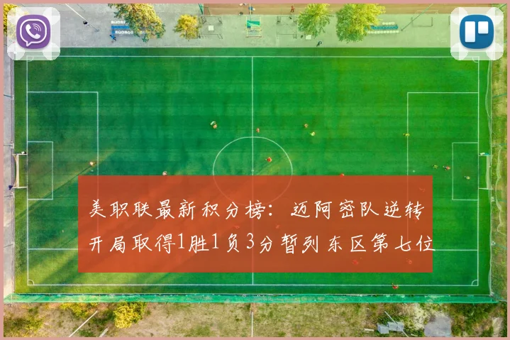 美职联最新积分榜：迈阿密队逆转开局取得1胜1负3分暂列东区第七位